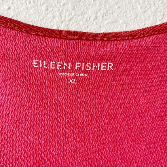Eileen Fisher 100% Organic Linen Colorblock T Shirt Size XL Oversized Lagenlook - Picture 4 of 7